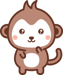 Cute monkey character with a happy face