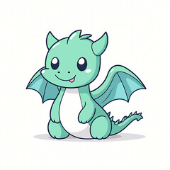 A Dragon Simple Icon Vector Illustration, A Cartoon Of A Dragon