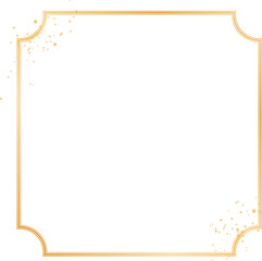 Gold square sparkle frame with gold glitter