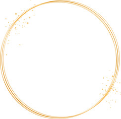 Glittery gold circle frame