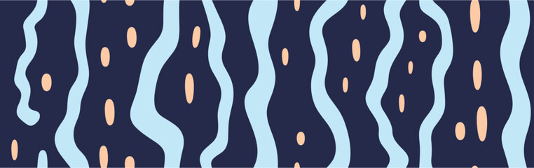 Minimal mid century art background. Simple surface pattern design. Paintbrush Shape Print. Water texture. Terrazzo seamless pattern.