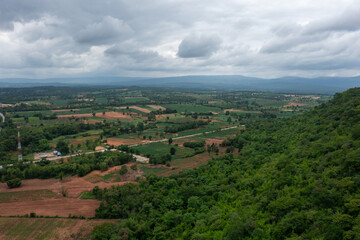 Aerial view of Ban Sapan village, Peaceful little village in Nan province,Thailand