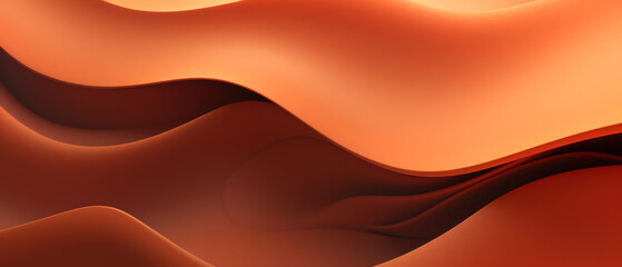 Fototapeta na wymiar Abstract background with smooth, flowing waves in shades of orange, red, and yellow, reminiscent of desert dunes.