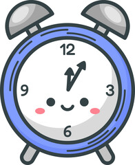 Kawaii clock flat design