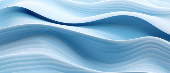 Fototapeta premium Elegant abstract design with soft, flowing waves in shades of blue.