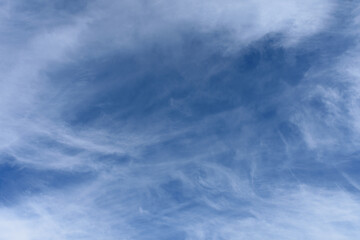 beautiful summer blue sky with cirrus clouds