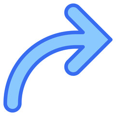 Curved Arrow Blue Icon