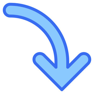 Falling Arrow Blue Icon