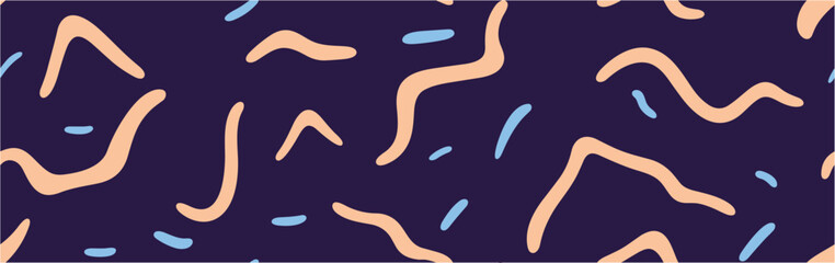 Illustration with Abstract Ornament. Abstract background with artistic brush winding strokes. Quiz seamless pattern.