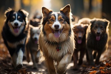 A dog daycare center, where furry pals gather for a day filled with fun, frolic, and furry...