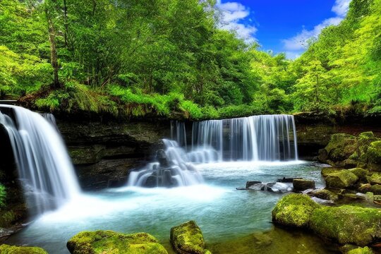 Waterfall view background design