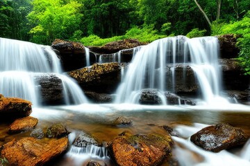 Obraz premium Waterfall view background design