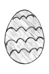 Drawing black Easter eggs isolated on transparent background.