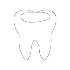Continuous one line teeth drawing art design
