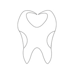 Continuous one line teeth drawing art design