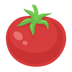Tomato. Vector flat clipart isolated on white background.