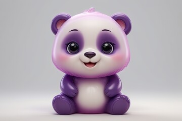 Naklejka premium Adorable panda in a fun jellybean style, radiating charm and playfulness.