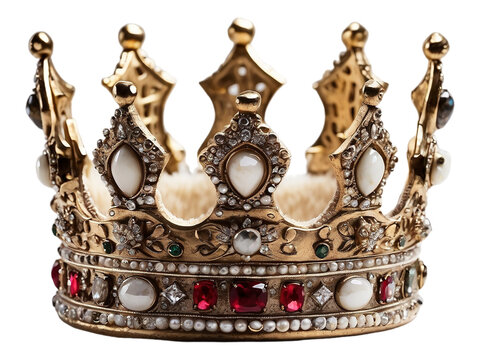 CROWN ISOLATED ON TRANSPARENT WHITE BACKGROUND