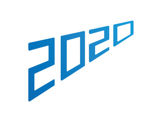 perspective 2020 logo. navy blue gradient 2020 design