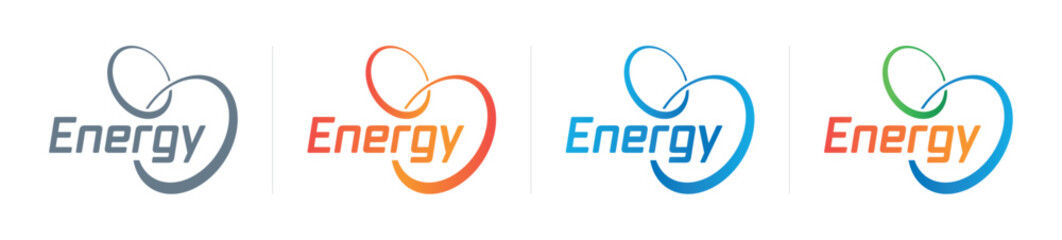 perspective circles and energy logo. orange-red energy logo. blue-navy energy concept. multicolored energy logo - obrazy, fototapety, plakaty