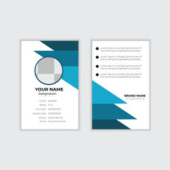 Creative vector office ID card design template. Creative Corporate Business identity card for employees with three color variations.
