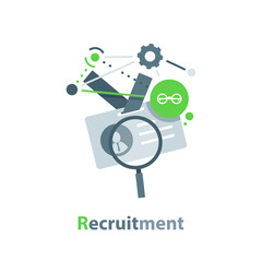 Recruitment concept,Idea of employment and job interview. Recruitment manager searching. Job candidate for a start up project