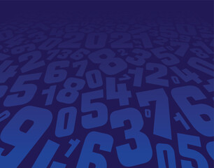 perspective numbers on a dark blue background