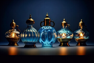 Fototapeta na wymiar Celebrate Diwali bright oil lamps against a bokeh background