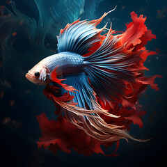 
Beautiful pictures of colorful fighting fish, Generative AI