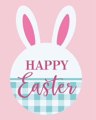Vector illustration of cute, Easter card with bunny.