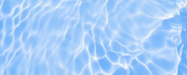 Abstract transparent water shadow surface texture natural ripple on blue background - obrazy, fototapety, plakaty