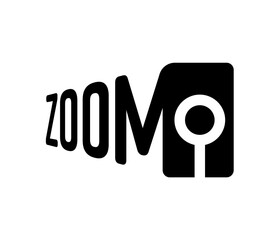 perspective zoom logo and magnifying glass on white background