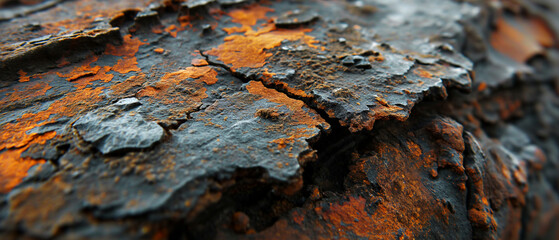 Close up of rusted metal surface showcasing the beauty of decay and the textures created by natural weathering. Ai generated