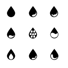 set of drops water