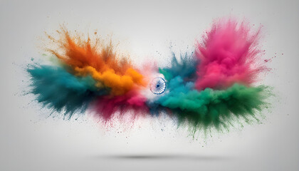 colourful Holi powder explosion in Indian flag