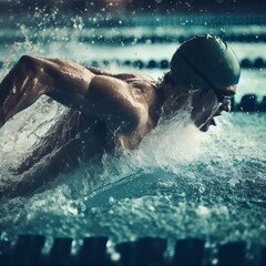 Swimmer in Motion Capturing the Essence of Determination