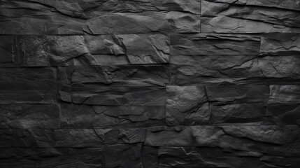 A backdrop of dark cement concrete and a stone black texture, close shot, abstract, Generative AI.