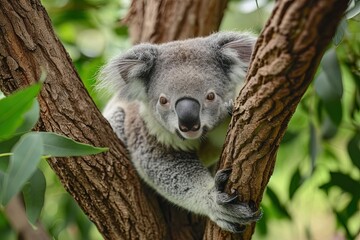 Top View Koala on a Tree