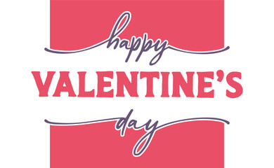 Happy Valentine's Day banner. Calligraphic elegant and cute valentines logo.