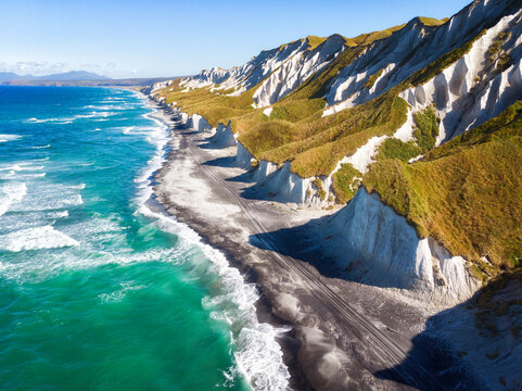 White rocks on Iturup Island, South Kuriles