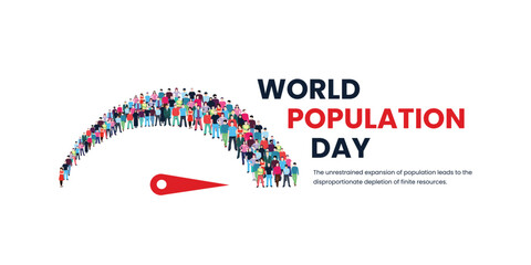 World Population Day, banner, poster, social media post, vector illustration, awareness, observance, 11th July, brochure, flyer, stop racism, humanity, equality, diversity, inclusion - obrazy, fototapety, plakaty