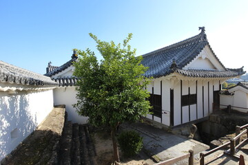 Fototapeta na wymiar Old guardhouse ruins of Himeji Castle in Himeji, Japan