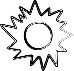 Hand painted sun, sunrise, sunset, sun rays