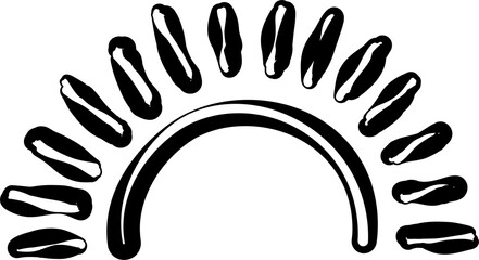 Hand painted sun, sunrise, sunset, sun rays