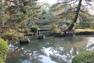 Naklejka premium Himeyama Park in the early morning in Himeji, Japan