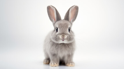 Obraz premium grey rabbit isolated on white background