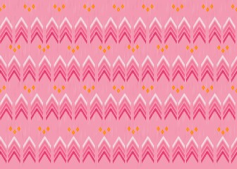seamless pattern with flowers ikat valentine