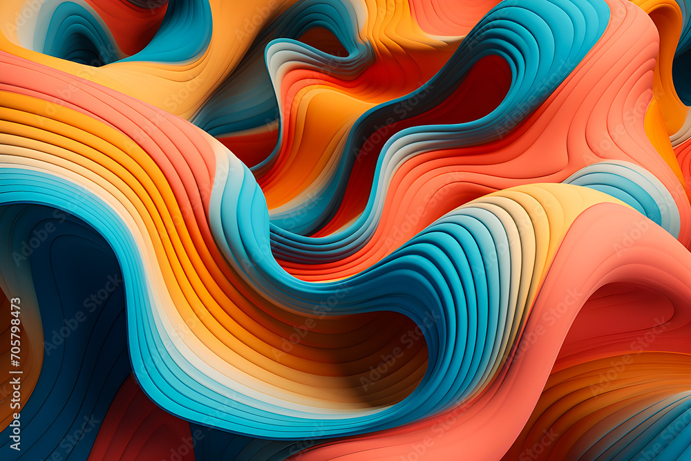 Aufkleber abstract geometric lines design element, generative ai