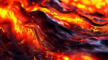 Hot molten lava, magma texture closeup.