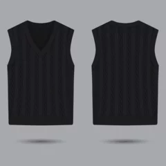 Foto op Canvas Black knit vest mockup front and back view © Ancala
